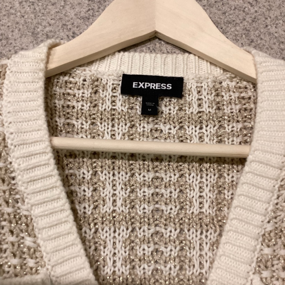 Express Puff Sleeve Novelty Sweater Jacket - Picture 7 of 11